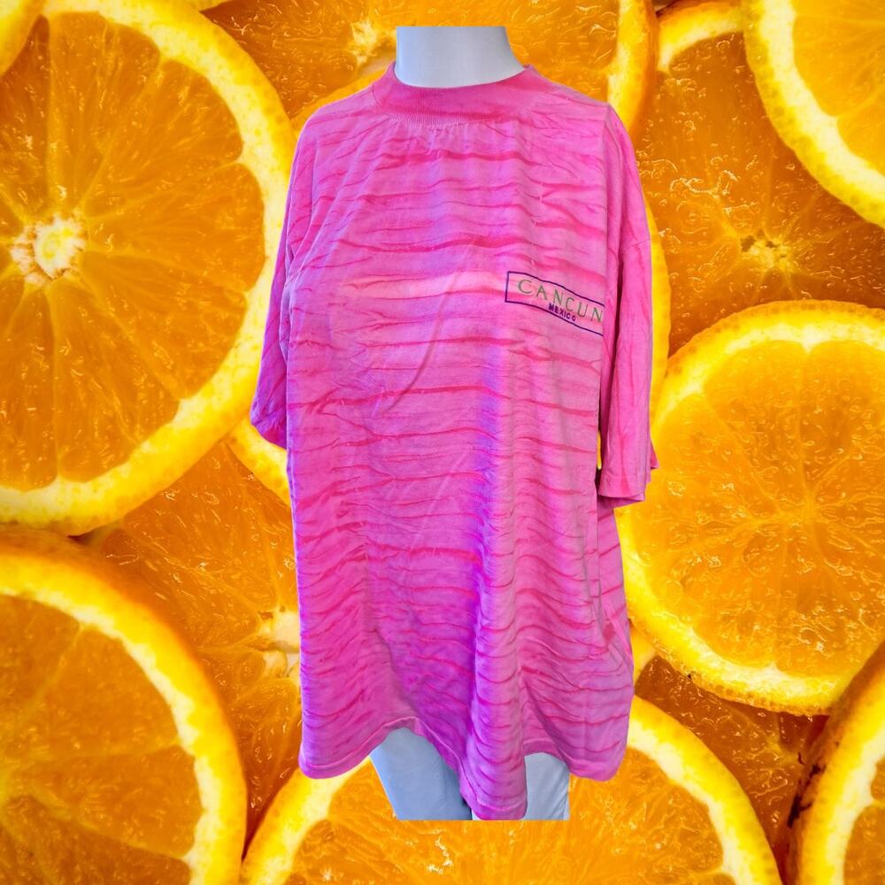 Cancun Pink Tie Dye Short Sleeve Shirt‎ Size XL